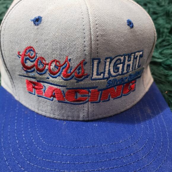 Vintage 1995 Coors Light Racing “The Silver Bullet” Blue Snapback Hat USA NOS - Picture 1 of 9